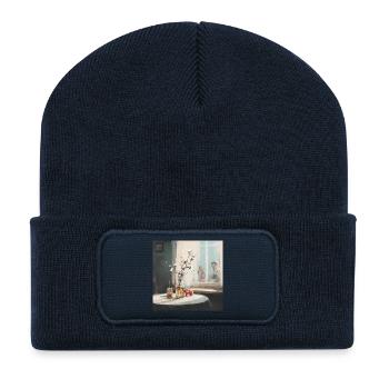 A window into warm memories - Recycled Patch Beanie - french navy - Front