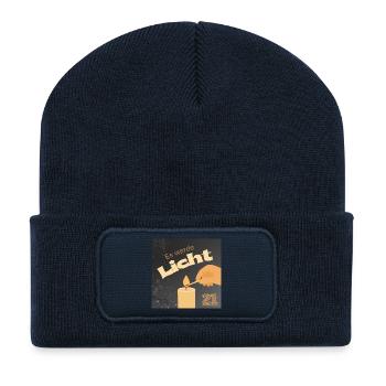 Es werde Licht Kerzenzauber 21 - Recycelte Patch Beanie - French Navy - Vorne
