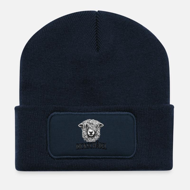 Witziges Schaf Dickschädel - Recycelte Patch Beanie - French Navy