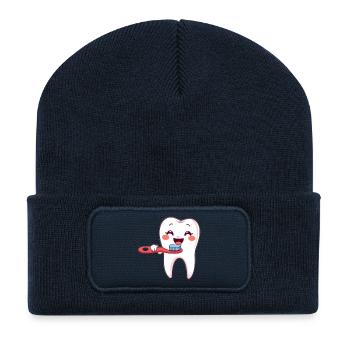 Tooth, Teeth, Dentist - Recycled Patch Beanie - french navy - Front