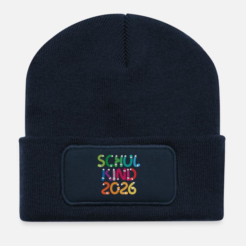Schulkind 2026 Schule Einschulung Schulanfang - Recycelte Patch Beanie - French Navy