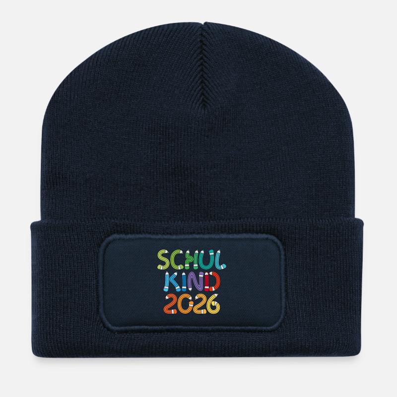 Schulkind 2026 Schule Einschulung Schulanfang - Recycelte Patch Beanie - French Navy