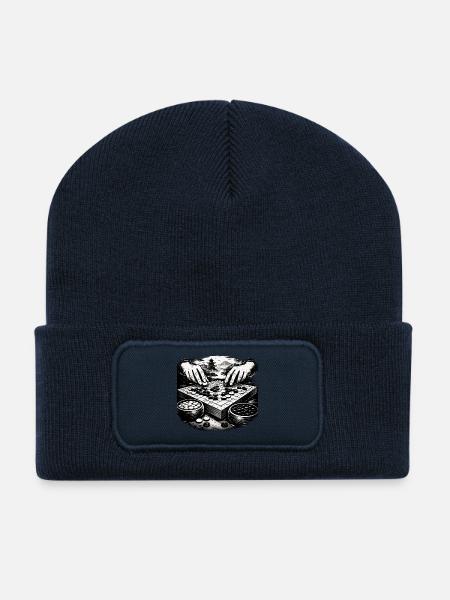 Go Brettspiel – Zen Strategie Illustration - Recycelte Patch Beanie - French Navy