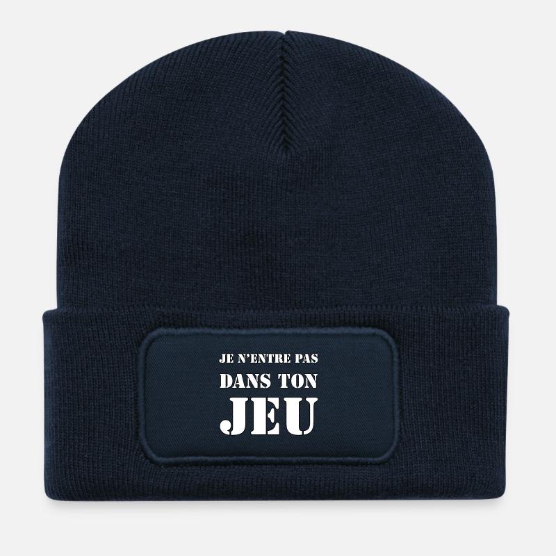 I DON'T PLAY YOUR GAME. - Recycled Patch Beanie - french navy