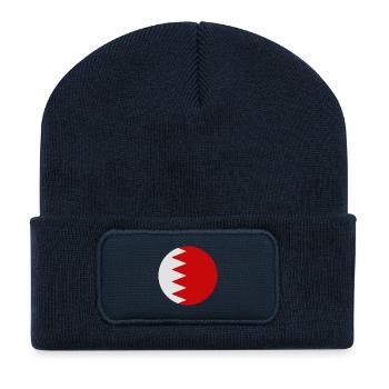 Bahrain round flag - Recycled Patch Beanie - french navy - Front
