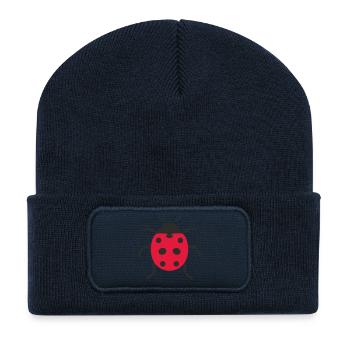 Conception de coccinelle - Beanie recyclé à patch - bleu marine - Devant