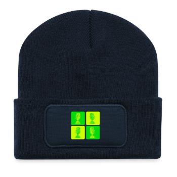 Microphone Pop Art Green - Recycled Patch Beanie - french navy - Front