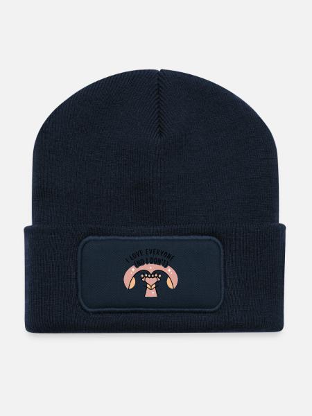 Ich liebe alle (Nein, tue ich nicht) - Recycelte Patch Beanie - French Navy