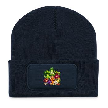 Des légumes forts dans un look comique - Beanie recyclé à patch - bleu marine - Devant