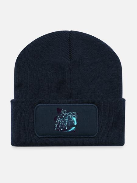 Aquarius T-shirt – Constellation Star Sign - Recycled Patch Beanie - french navy