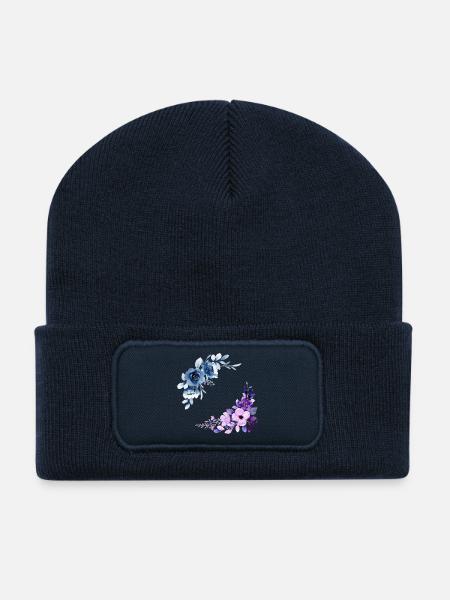 2 floral bouquets - Recycled Patch Beanie - french navy