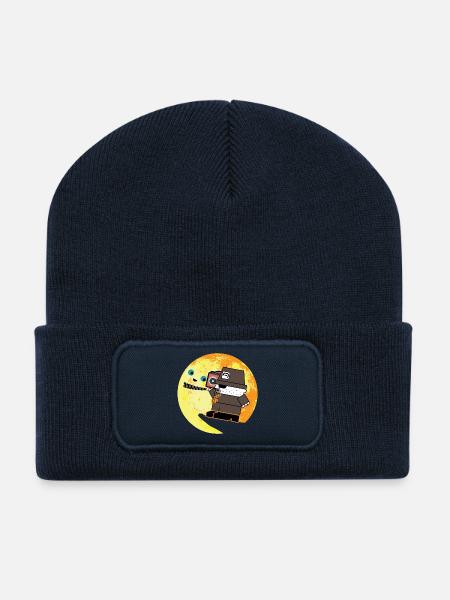Pixel P.I. Moon Chase - Recycelte Patch Beanie - French Navy