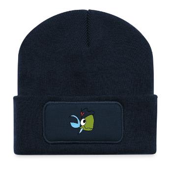 Sea Friend Fish Heart Cartoon - Recycled Patch Beanie - french navy - Front