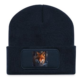 Fox scouting at dusk - Recycled Patch Beanie - french navy - Front