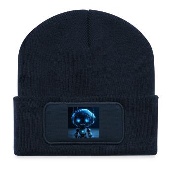 Roboter-KI-Datensniffer - Recycelte Patch Beanie - French Navy - Vorne