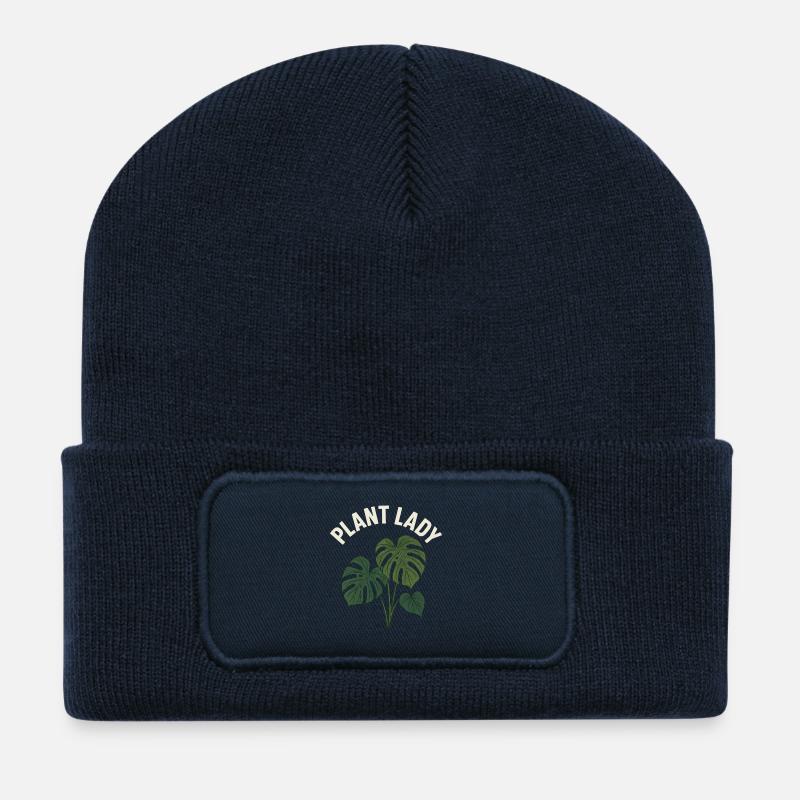 Plant Lady Monstera - Recycelte Patch Beanie - French Navy