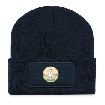 Yoga Unicorn Magical Doing Tree Pose - Recycled Patch Beanie - french navy - Front