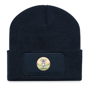 Yoga-Koalabär macht Baumposen-Kunst - Recycelte Patch Beanie - French Navy - Vorne