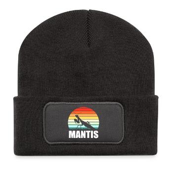 Mantis Gottesanbeter Gottesanbeterin - Recycelte Patch Beanie - Dunkelgrau - Vorne