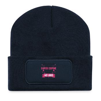 40 Years Gift Idea Humor Birthdayuper Girlfriend - Recycled Patch Beanie - french navy - Front