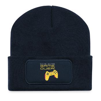 Born to Game – Gamer Lifestyle Graphic Design - Beanie recyclé à patch - bleu marine - Devant