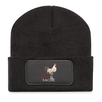 Fans de poulet - Coq - Coq - Chefsache - Chef - Beanie recyclé à patch - charbon - Devant