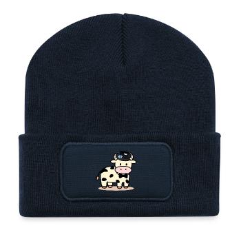 Bräutigam Hochzeit Rind - Recycelte Patch Beanie - French Navy - Vorne