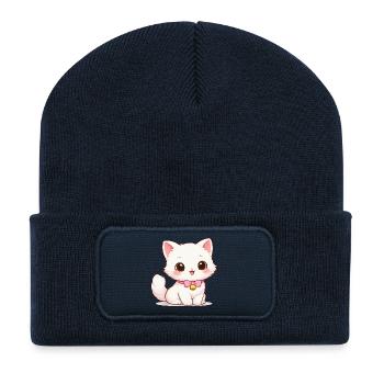 Kätzchen Glockenzauber - Recycelte Patch Beanie - French Navy - Vorne
