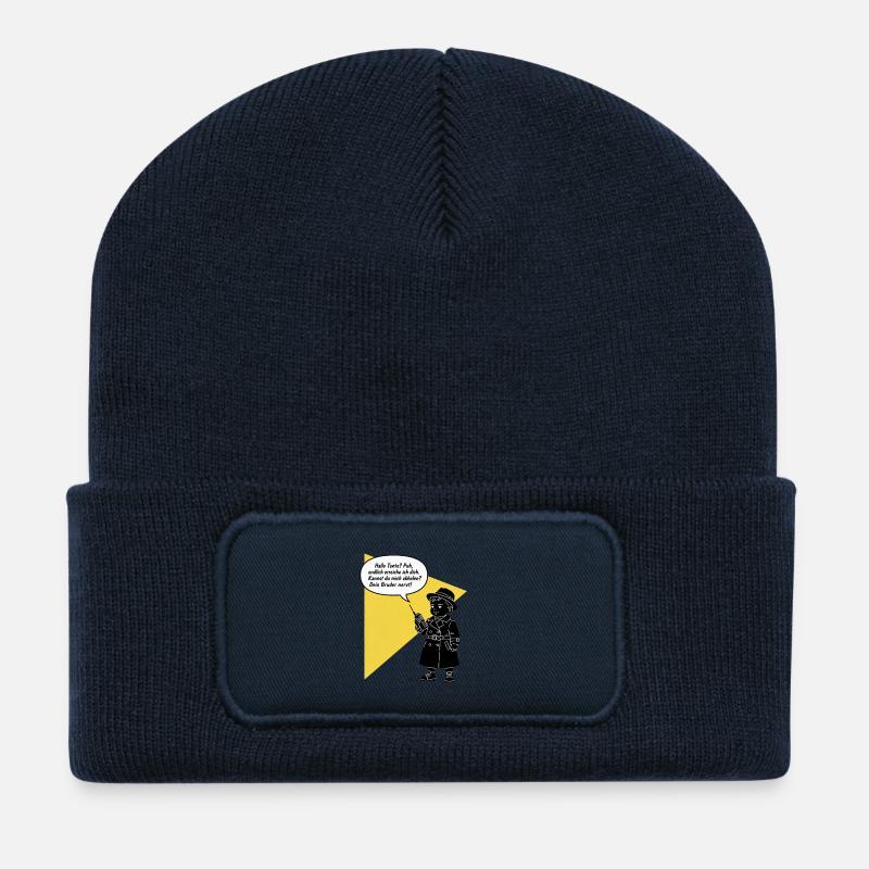 Hello aunt - pick up? Your brother is funny annoying - Recycled Patch Beanie - french navy