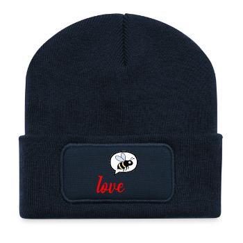 Love Honeybee Honey - Recycled Patch Beanie - french navy - Front