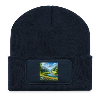 Eine wunderschöne Frühlingshalle - Recycelte Patch Beanie - French Navy - Vorne