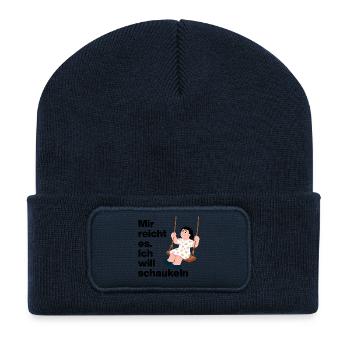 I WANT TO SWING. NO DESIRE FOR PEOPLE - Recycled Patch Beanie - french navy - Front