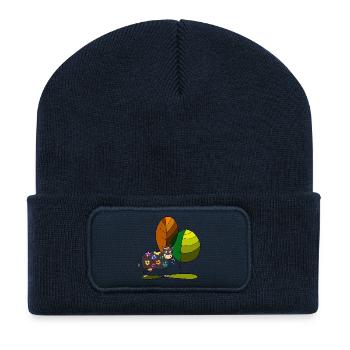 Vache - Beanie recyclé à patch - bleu marine - Devant