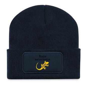 École Maternelle 2026 - Beanie recyclé à patch - bleu marine - Devant