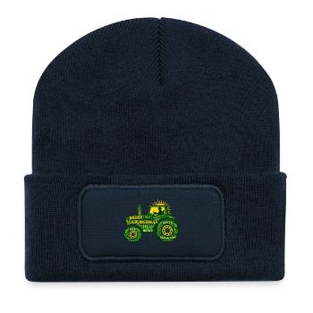 Lieblingsbauer Traktor Geschenk für Landwirte - Recycelte Patch Beanie - French Navy - Vorne