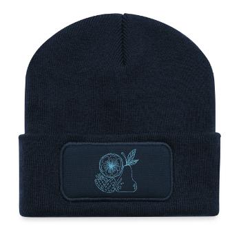 Fruit Lines Blue Sketch - Recycled Patch Beanie - french navy - Front
