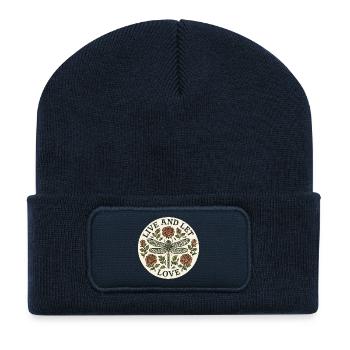 Live and Let Love Dragonfly Circle - Recycelte Patch Beanie - French Navy - Vorne