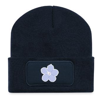 Azure Five-Petal Bloom - Recycled Patch Beanie - french navy - Front