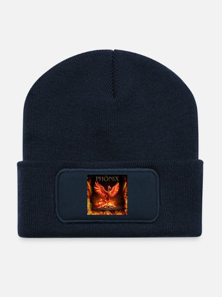 Phönix Feuersturm Illustration - Recycelte Patch Beanie - French Navy