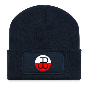 Kotwica, Pologne - Beanie recyclé à patch - bleu marine - Devant