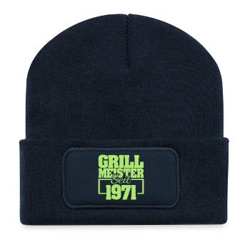 Barbecue 1971 - Beanie recyclé à patch - bleu marine - Devant