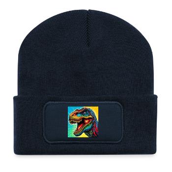 Dinosaurier - Recycelte Patch Beanie - French Navy - Vorne