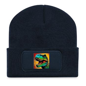 dinosaure - Beanie recyclé à patch - bleu marine - Devant