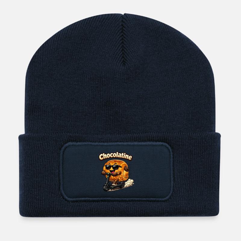 Chocolatine-Roller - Recycelte Patch Beanie - French Navy
