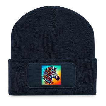 Zebra - Recycelte Patch Beanie - French Navy - Vorne