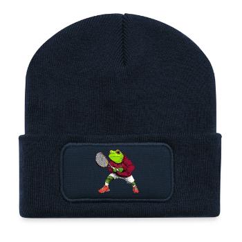 Tennis Frog - Recycled Patch Beanie - french navy - Front