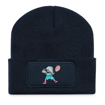 Elefanten Tennis Türkis - Recycelte Patch Beanie - French Navy - Vorne