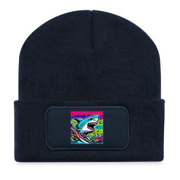 Shark - Recycled Patch Beanie - french navy - Front