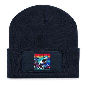 Shark - Recycled Patch Beanie - french navy - Front