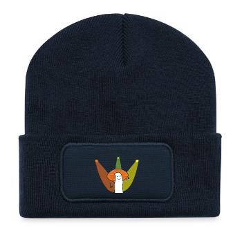 Real Fun Guy Mushroom Cartoon - Recycled Patch Beanie - french navy - Front